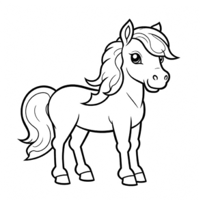 Dibujo de adorable caballo para colorear