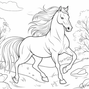 Dibujo de animal caballo para colorear