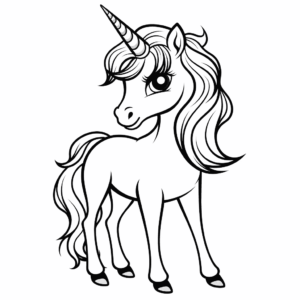 Dibujo de barbie unicornio para colorear