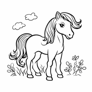 Dibujo de bonito caballo para colorear