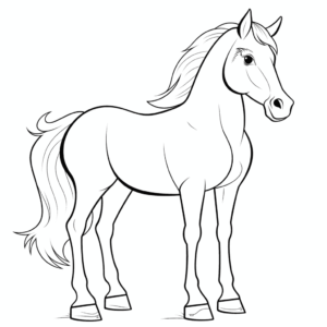 Dibujo de bonito caballo sencillo para colorear