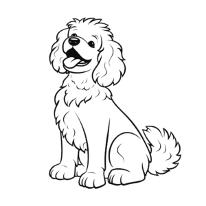 Dibujo de bonito perro caniche para colorear