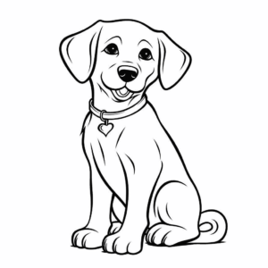 Dibujo de bonito perro labrador para colorear