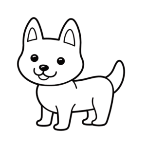 Dibujo de bonito perro sencillo para colorear