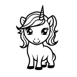 Dibujo de bonito unicornio para colorear