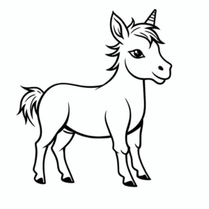 Dibujo de burro unicornio para colorear