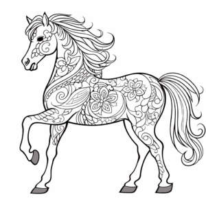 Dibujo de caballo adulto para colorear