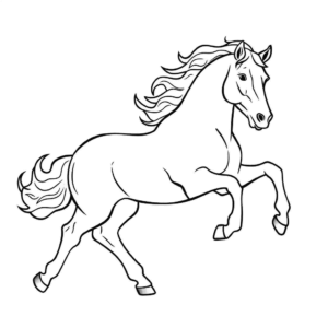 Dibujo de caballo al galope para colorear