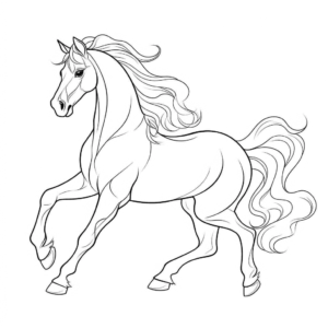 Dibujo de caballo al galope para colorear