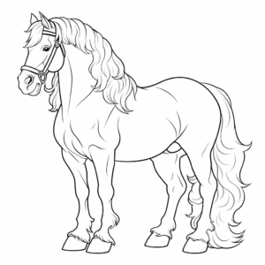 Dibujo de caballo clydesdale para colorear