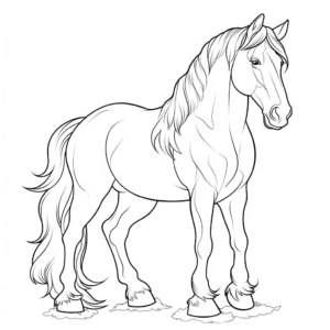 Dibujo de caballo clydesdale realista para colorear