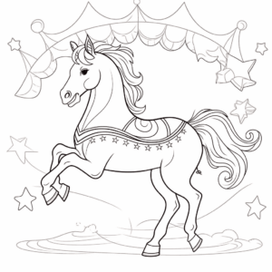 Dibujo de caballo de circo para colorear