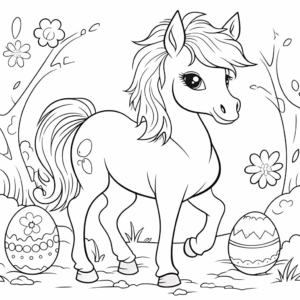 Dibujo de caballo de pascua para colorear