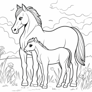 Dibujo de caballo del día del padre para colorear