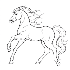 Dibujo de caballo fácil para colorear