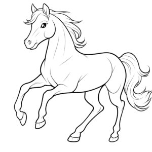 Dibujo de caballo fácil para colorear