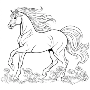 Dibujo de caballo grande para colorear