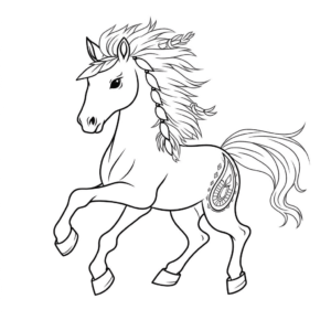 Dibujo de caballo indio para colorear