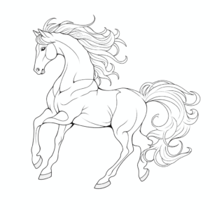 Dibujo de caballo libre para colorear