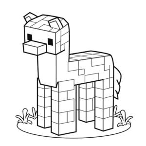 Dibujo de caballo minecraft para colorear