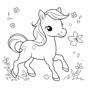 Dibujo de caballo para bebé para colorear