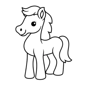 Dibujo de caballo para niño pequeño para colorear