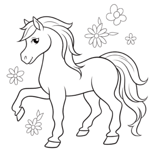 Dibujo de caballo para niños para colorear