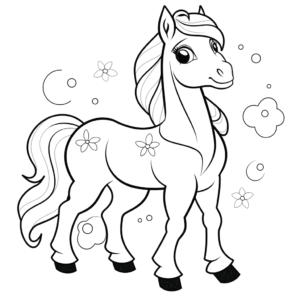 Dibujo de caballo para niños para colorear