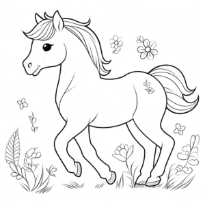 Dibujo de caballo para niños para colorear