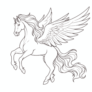 Dibujo de caballo pegaso para colorear