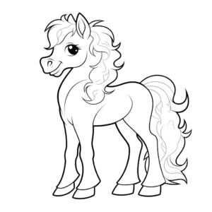 Dibujo de caballo pony para colorear