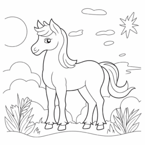 Dibujo de caballo preescolar para colorear