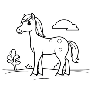 Dibujo de caballo sereno para colorear