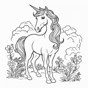 Dibujo de caballo unicornio para colorear