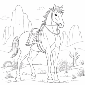 Dibujo de caballo western para colorear