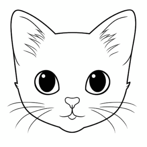 Dibujo de cabeza de gato para colorear