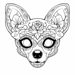 Dibujo de calavera de azúcar para perro para colorear