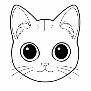 Dibujo de cara de gato atigrado para colorear