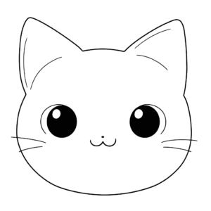 Dibujo de cara de gato para colorear