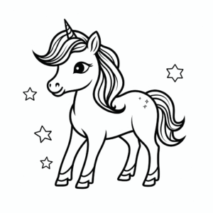 Dibujo de chica unicornio para colorear