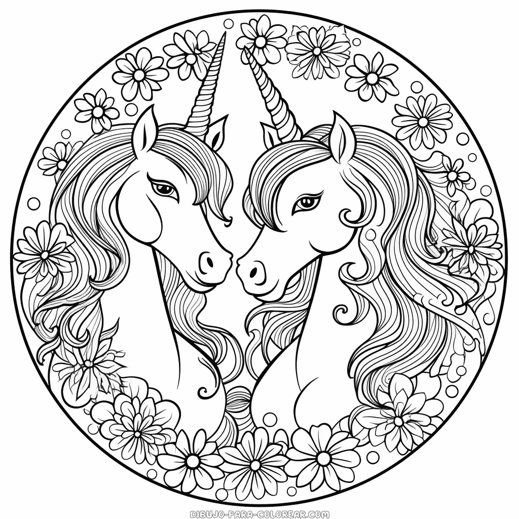 Dibujo De Círculo De Unicornios Para Imprimir Para Colorear Dibujo Para Colorear 3888