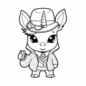 Dibujo de detective unicornio para colorear