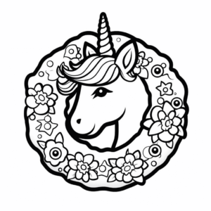 Dibujo de donut unicornio para colorear