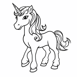 Dibujo de dulce unicornio para colorear