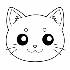 Dibujo de emoji de cara de gato para colorear