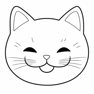 Dibujo de emoji de gato sonriente para colorear