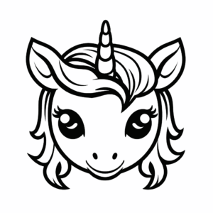 Dibujo de emoji de unicornio para colorear