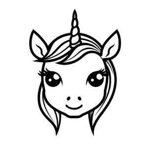 Dibujo de emoji de unicornio para colorear