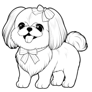 Dibujo de exposición shih tzu para colorear