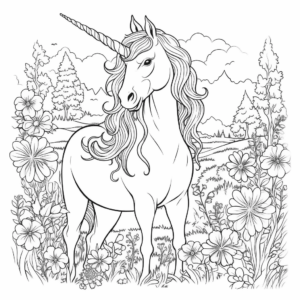 Dibujo de fauna unicornio para colorear